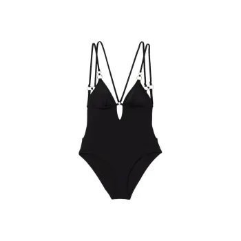 Victoria's Secret One piece Swimsuit Women's Black Strap