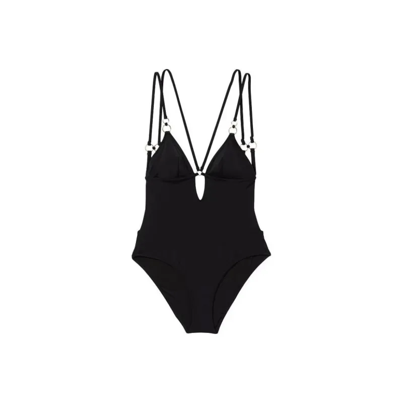 Victoria's Secret One piece Swimsuit Women's Black Strap-0