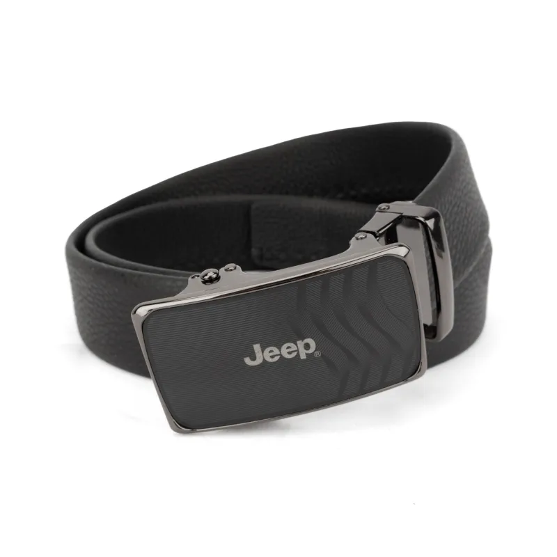 Jeep Cow Leather Belts Men's Black/Litchi Grain Black 3.5CM-5