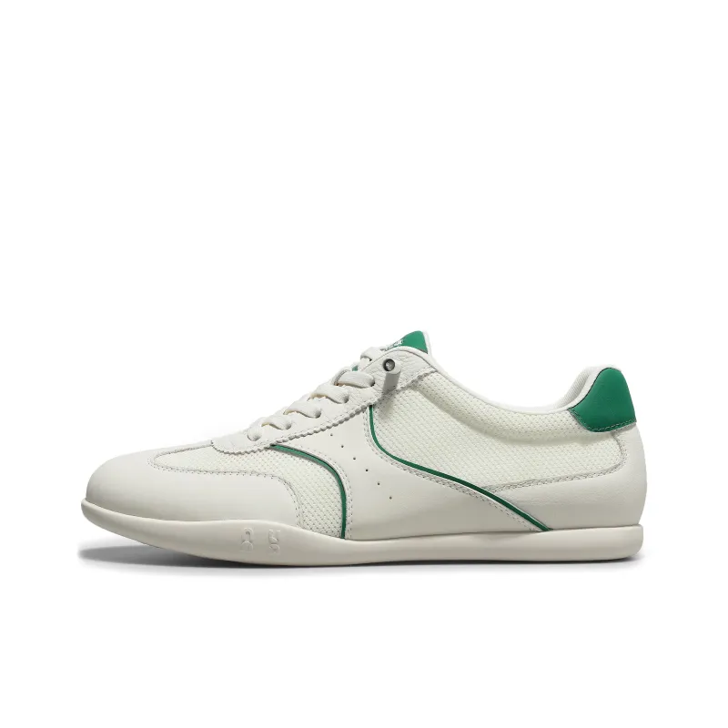 Desai Casual Shoes Men Low Top White Gray, White Green-5