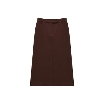 INSUN Casual Long Skirt Women's Burgundy