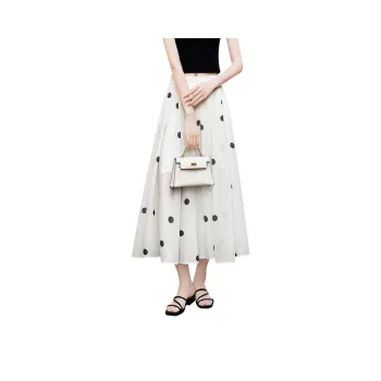 TOUCH Casual Long Skirt Women's Beige Base With Polka Dot