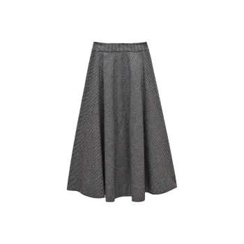 INSUN Casual Long Skirt Women's Smoke Gray
