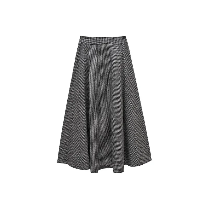 INSUN Casual Long Skirt Women's Smoke Gray-0