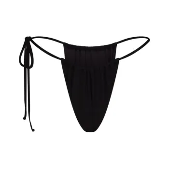 Khy SS24 DROP 008 Ruched Tie Bikini Bottom Swimming Shorts Women's Black