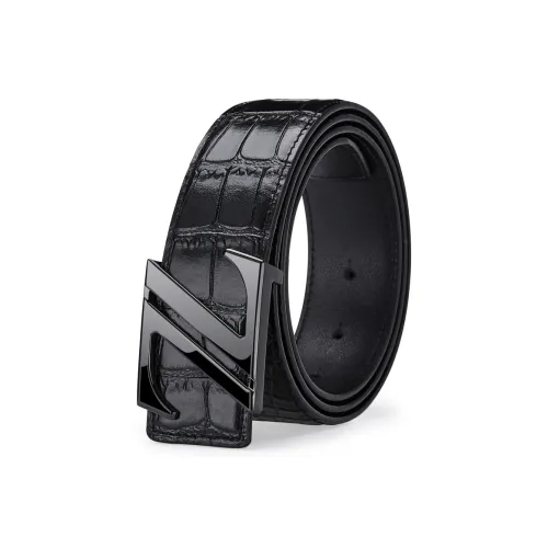 GUSKI Top Grain Cow Leather Trendy Belt Premium Elegance Spot Strap For Men Men's Silver Gold Width  3.8cm