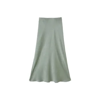 XIANGYING Casual Long Skirt Women's Green