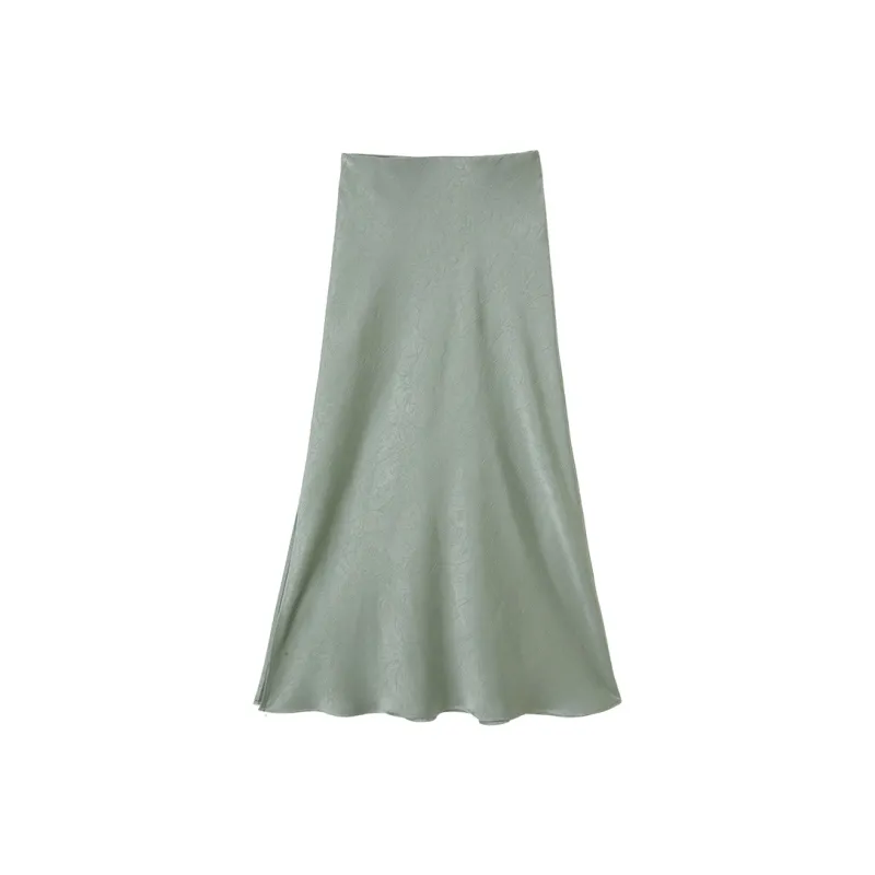 XIANGYING Casual Long Skirt Women's Green-0