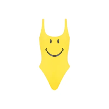 MOSCHINO Smiley Face Printed One Piece Swimsuit