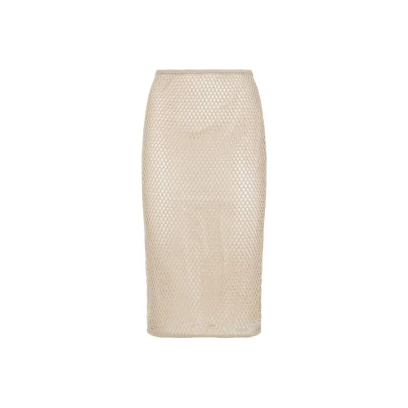 PRADA Logo Plaque Midi Skirt-0