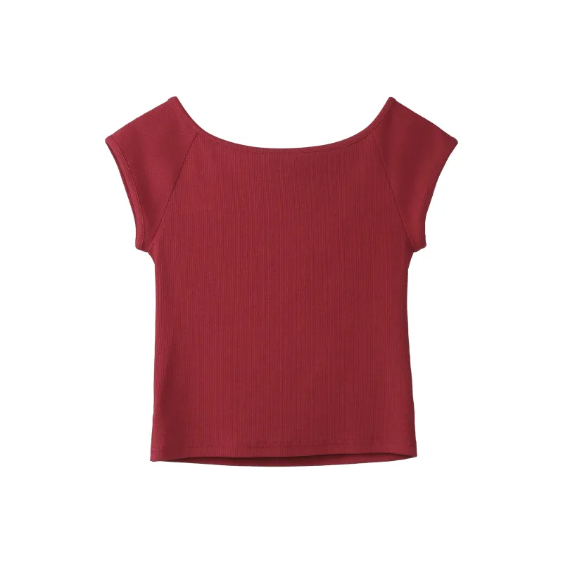 Fstudio Summer Crew Neck Fashion Solid Color Versatile Short Sleeved T Shirts Women's-9