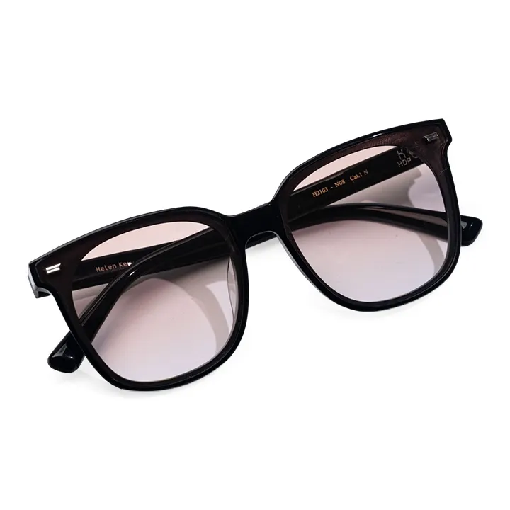 HELEN KELLER Plate Frame Square Sunglasses Unisex-12