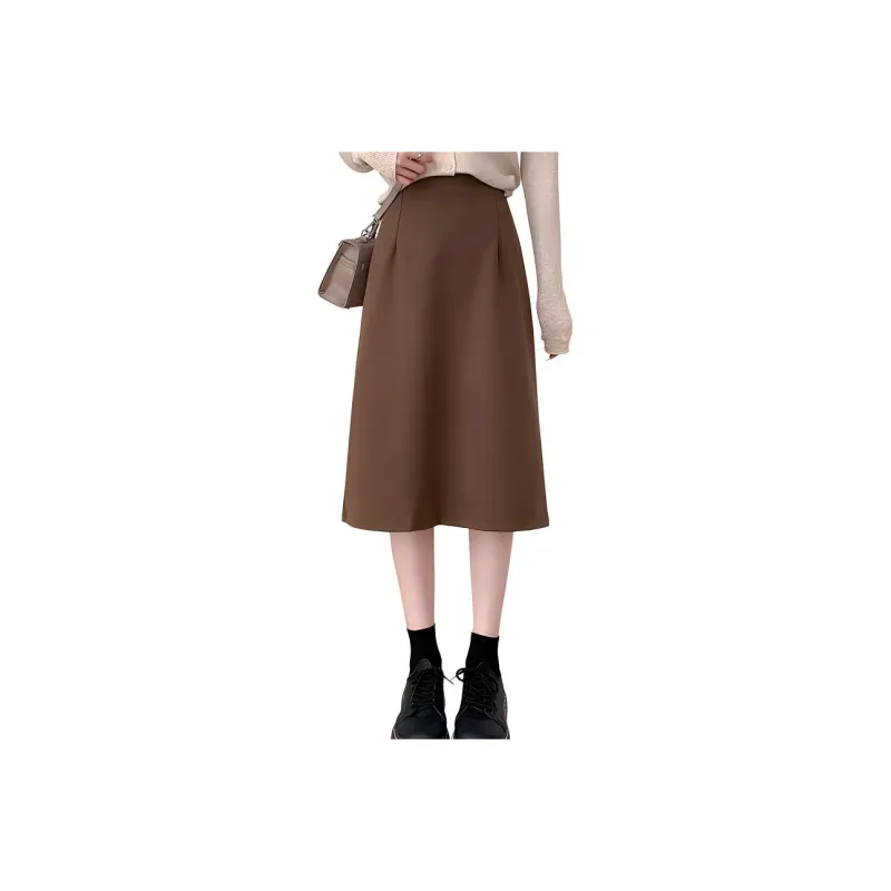 Ya Sheep People Casual Long Skirts Women's Coffee-0