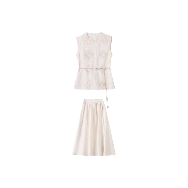 Mapping Skirt Set Women's Apricot-0
