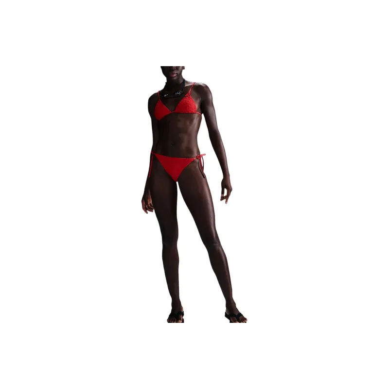 Nike Swim Swoosh Link Women's Terry Tie String Bikini Bottom-0
