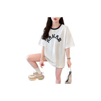 Flowers In Water Drop Shoulder Sleeve T Shirt Women's
