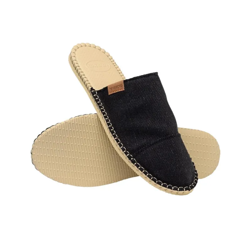 Havaianas Rubber Sole Abrasion Resistant Closed Toe Slippers Unisex Black-3
