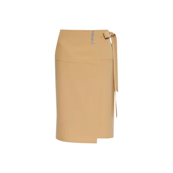 MARNI Logo Embroidered Midi Skirt