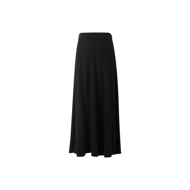 3COLOUR Casual Long Skirt Women's Classic Black-0