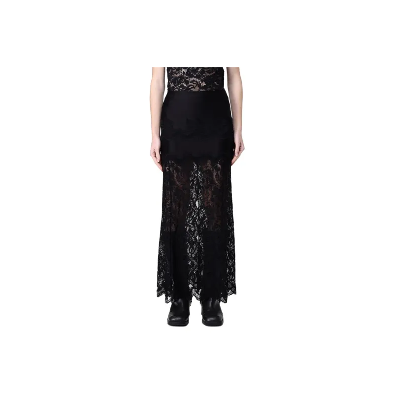 Paco Rabanne Lace Detailed Maxi Skirt-0