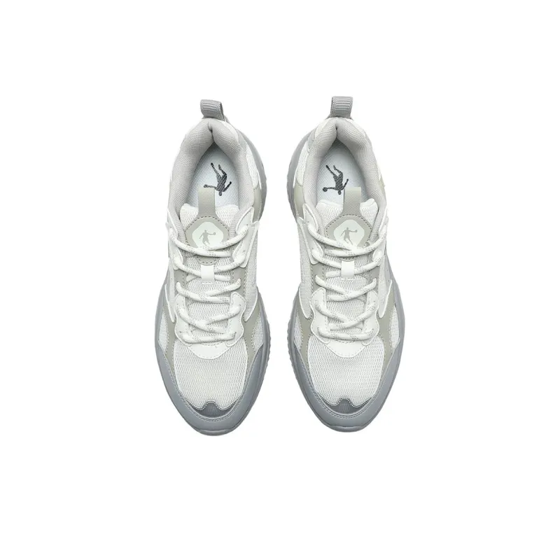 QIAODAN Anti Slip Wear Resistant Low Top Casual Shoes Women's White Gray-3