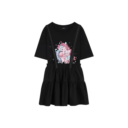 ELF SACK Skirt Set Women's Sweetheart Black