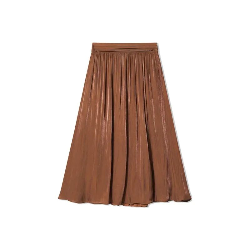 COVERINS Casual Long Skirts Women's Caramel-0