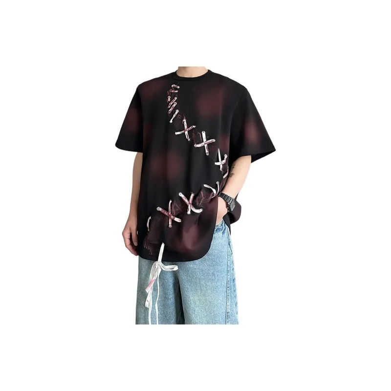 ZYKY T Shirts Unisex Black Red-0
