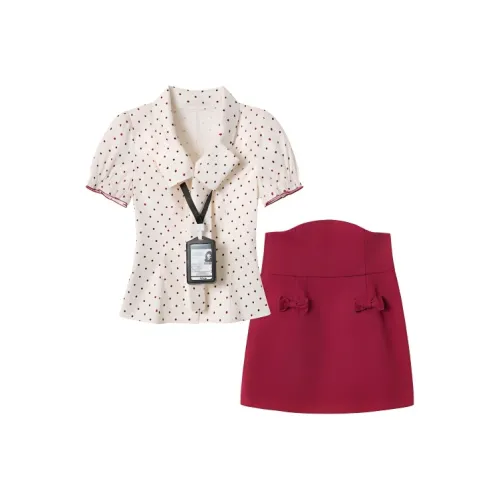 XIAOJUCHUANLI Skirt Set Women's Red