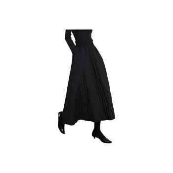 Late White Casual Long Skirts Women's Black
