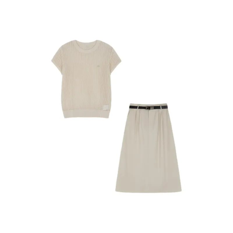 Mo Han Yi Mei Skirt Set Women's Beige Apricot-0