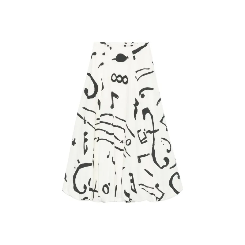 Alysi Graphic Printed Midi Skirt-0