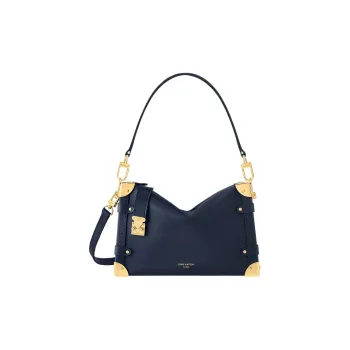 LOUIS VUITTON SIDE TRUNK Cow Leather Shoulder Bag, Crossbody Bag, Handbag Medium Size Women's Marine Blue