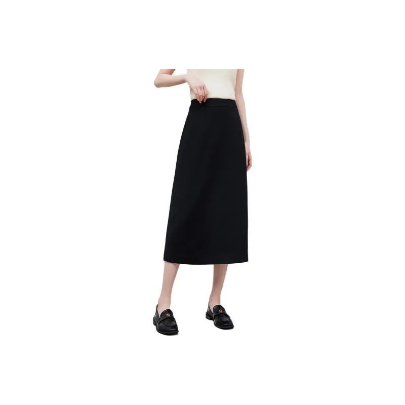 XINFEIYU Casual Long Skirts Women's Black-0