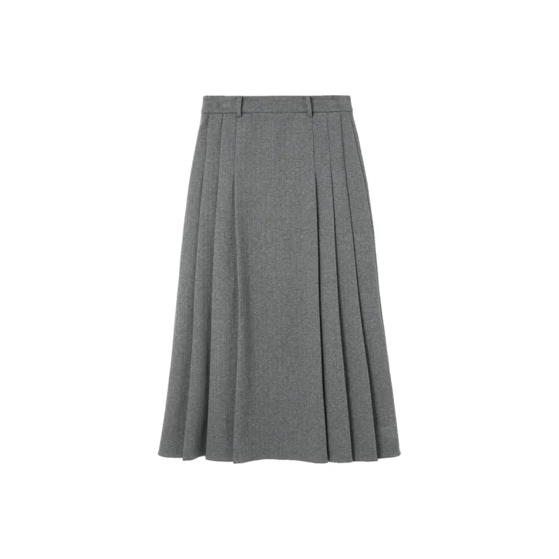 3COLOUR Casual Long Skirt Women's Elephant Gray-0