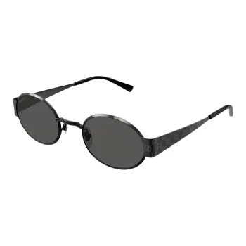 GUCCI Metal Oval Sunglasses Men's Black