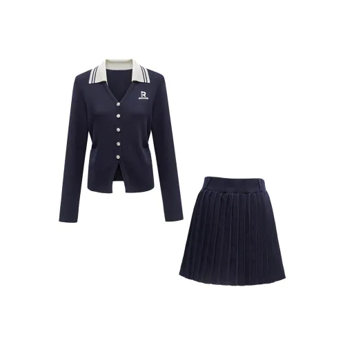 QYPRF Skirt Set Women's Royal Blue