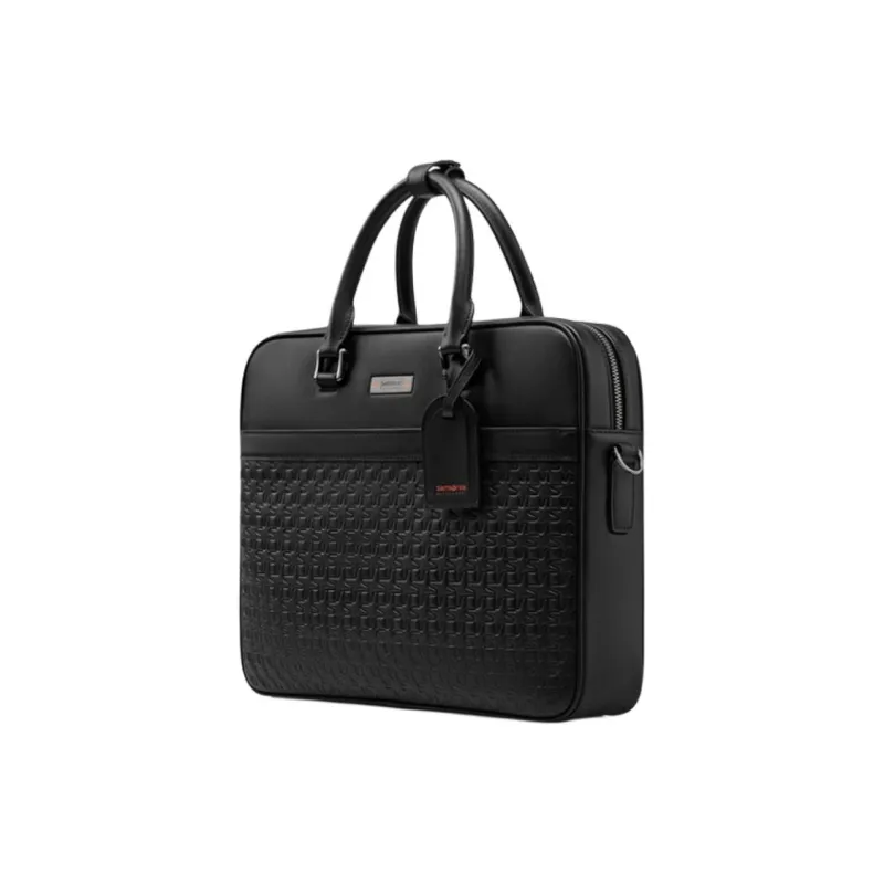 SAMSONITE LEGENDA Cow Leather Briefcase Medium Size Men's Black-1