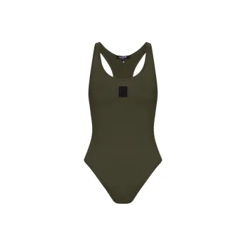 BALMAIN Logo Patch One Piece Swimsuit
