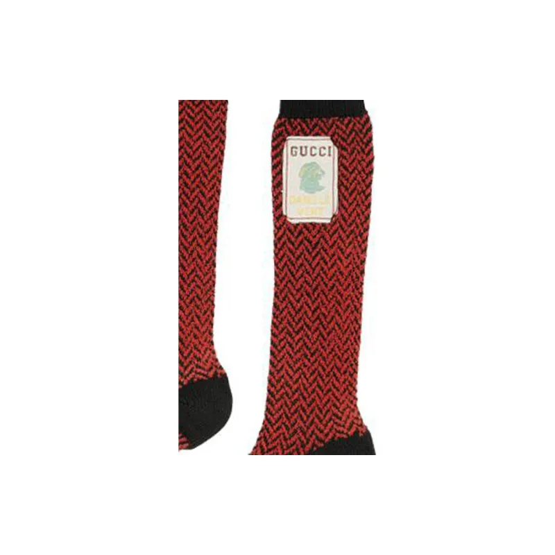 GUCCI SS23 Knee High Socks Men's 1 Pack Black-4