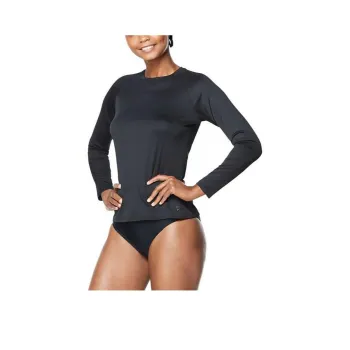 Speedo Long Sleeve Swim Tee Black Two Piece Swimsuit Women's