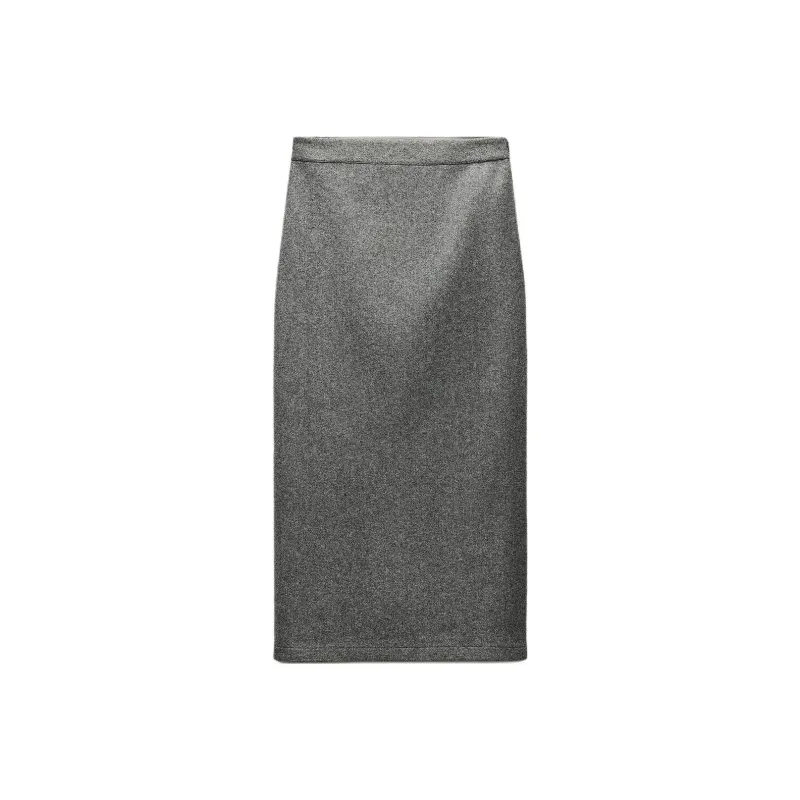 ZARA Casual Long Skirts Women's Gray-0