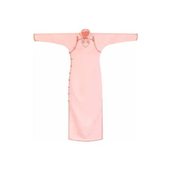 YICHENGFENGXU Cheongsam Women's Pink Dark Floral Satin Imitation Brocade
