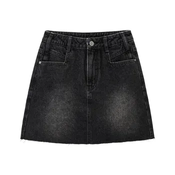 LEDIN Denim Short Skirts Women's Dark Gray