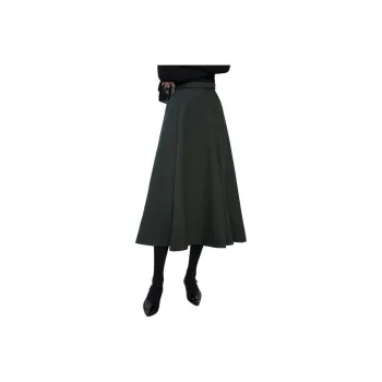 Late White Casual Long Skirt Women's Dark Gray