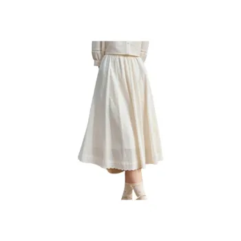 ZIHAN Casual Long Skirt Women's Beige Gold