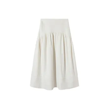 Ouyang Casual Long Skirt Women's Coconut Milk White