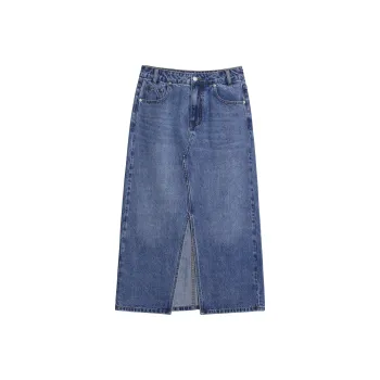 Mambe Casual Long Skirts Women's Blue