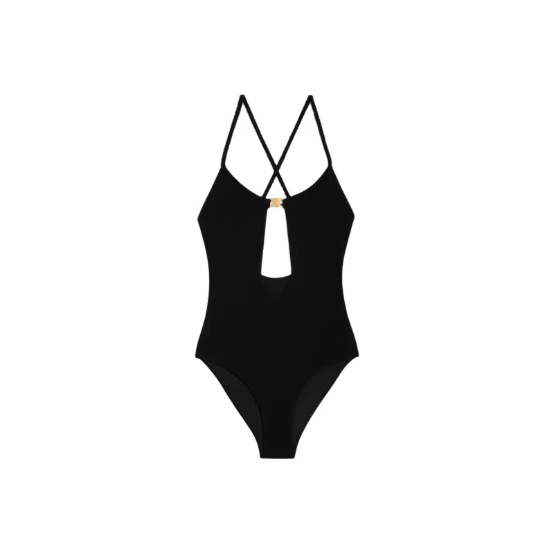 CELINE Triomphe Swimsuit In Matte Jersey-0