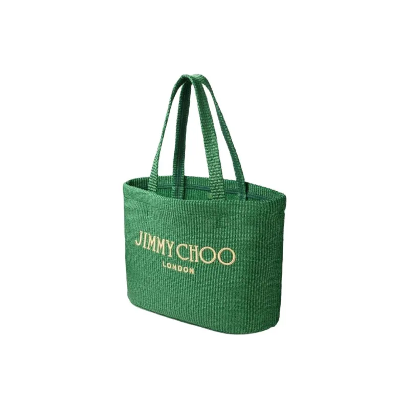 Jimmy Choo Raffia Tote Bag, Shopping Bag, Shoulder Bag Women's Green-1